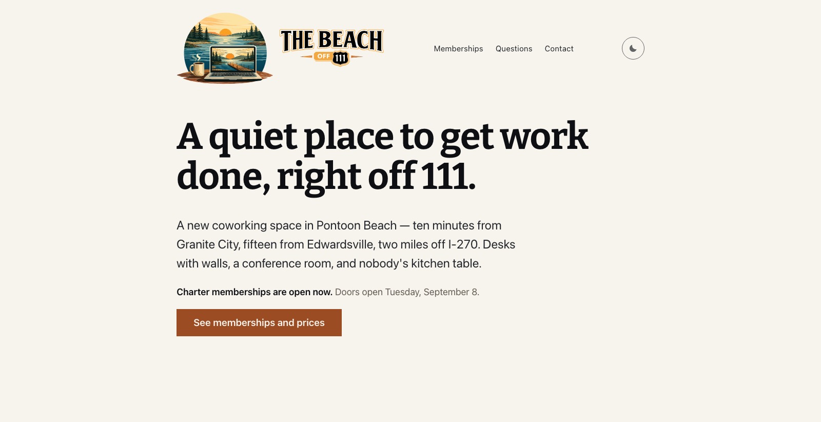The Beach Off 111 website, built by Rendered